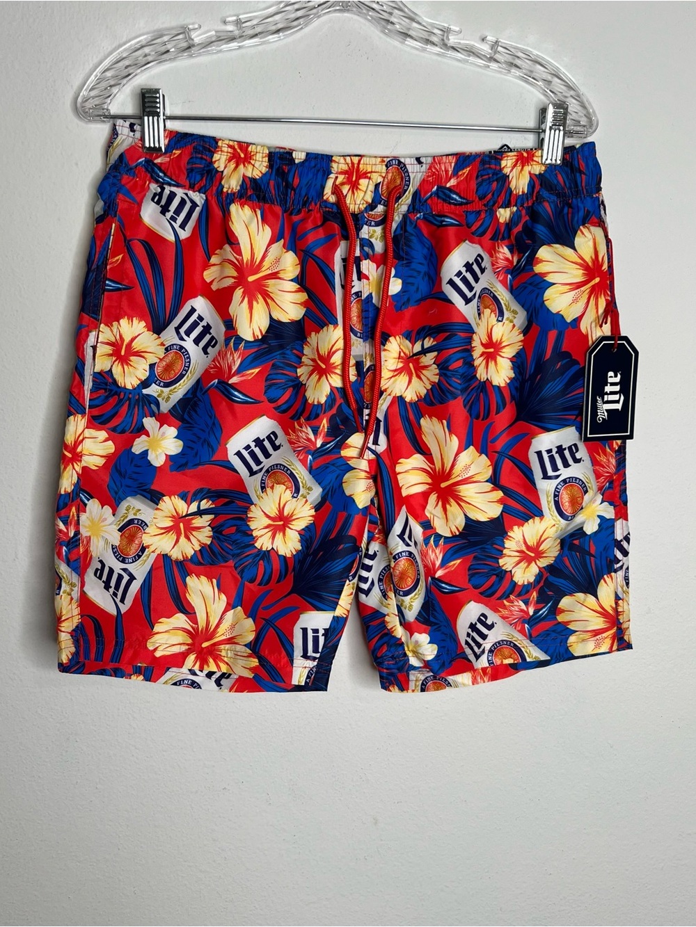 MILLER LITE HAWAIIAN Men’s  SHORTS, Multicolor SIZE Small